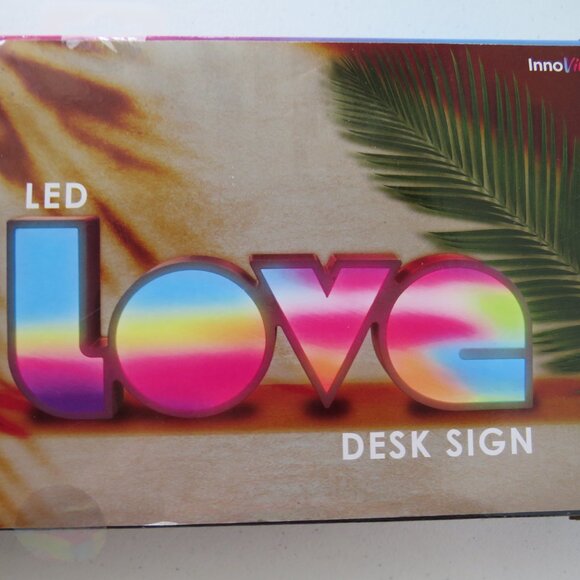 LED Neon Light LOVE InnoVibe Desk Sign White Multicolor Battery Operated - Picture 11 of 13